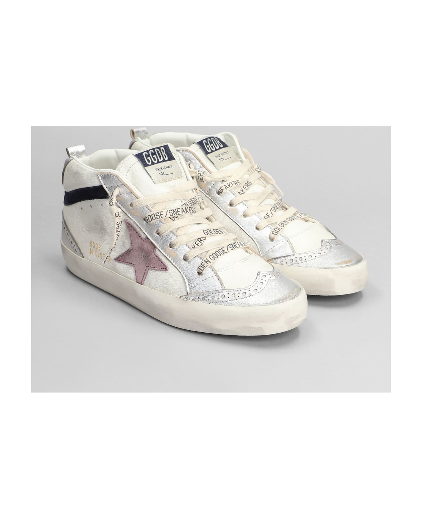 Mid Star Sneakers In White Leather - 2