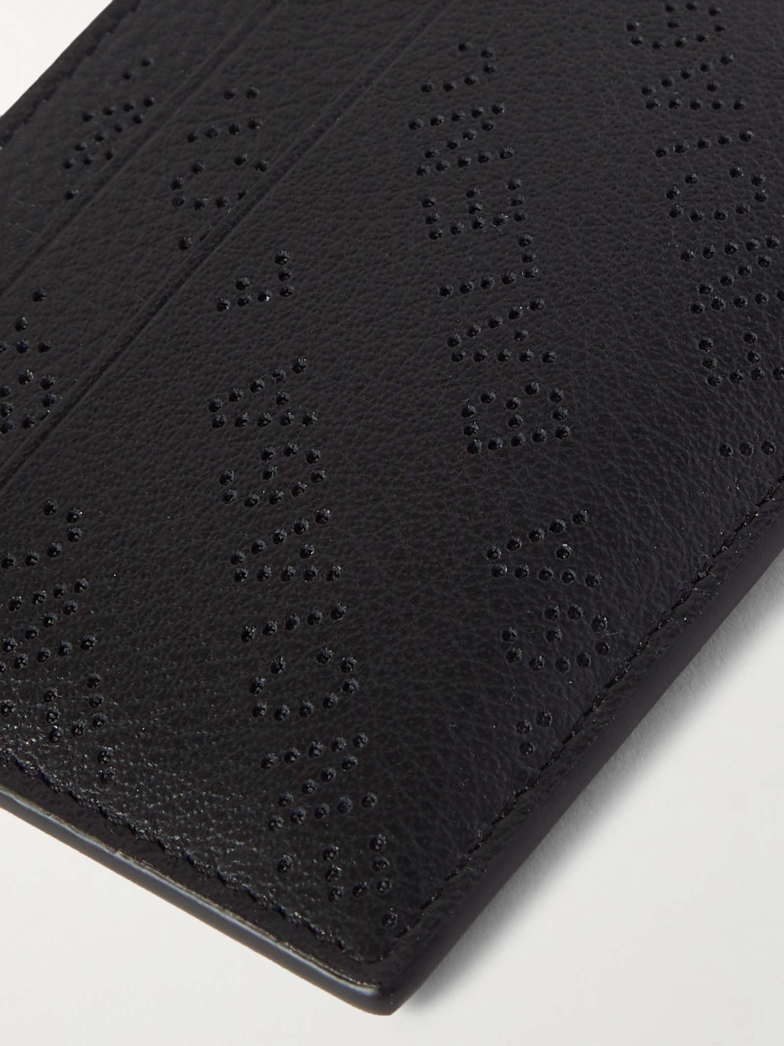 Logo-Perforated Leather Cardholder - 4