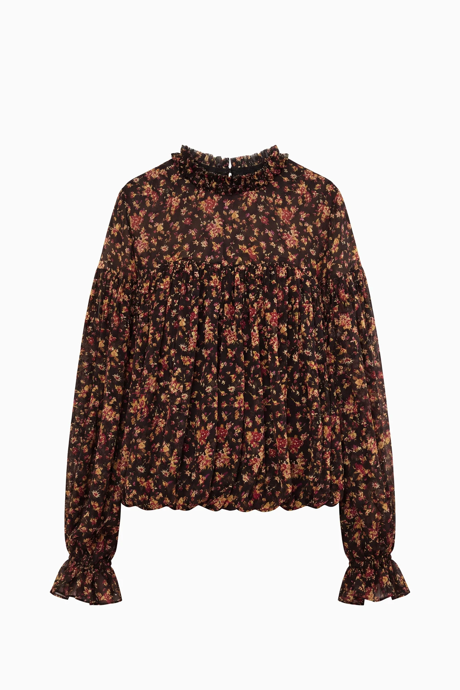 Pearl Long Sleeve Silk Blouse - 1