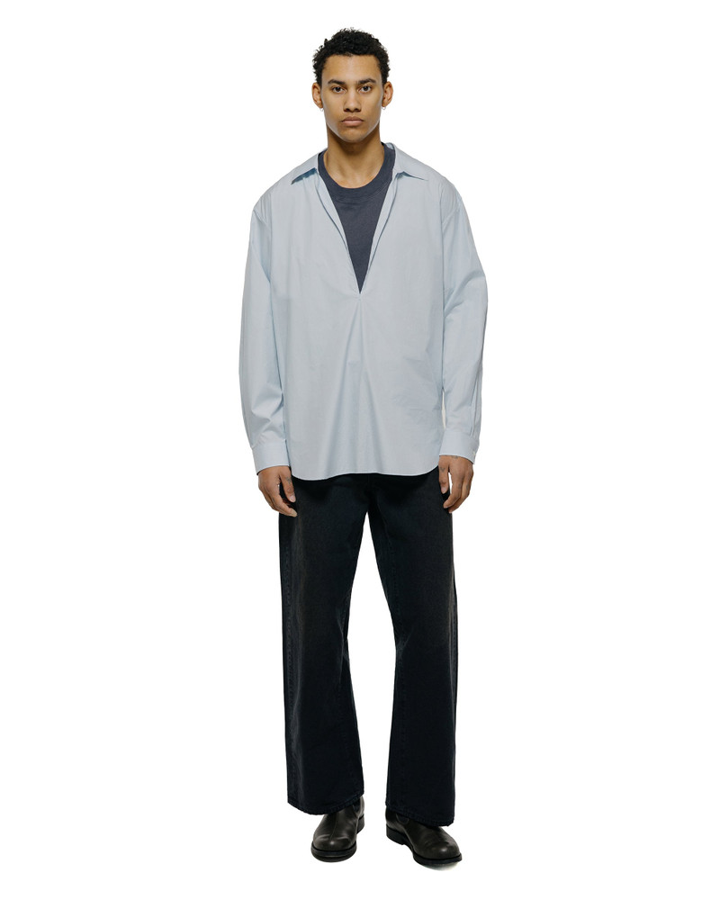 Suvin Cotton Oversized Skipper Shirt Off Blue 4