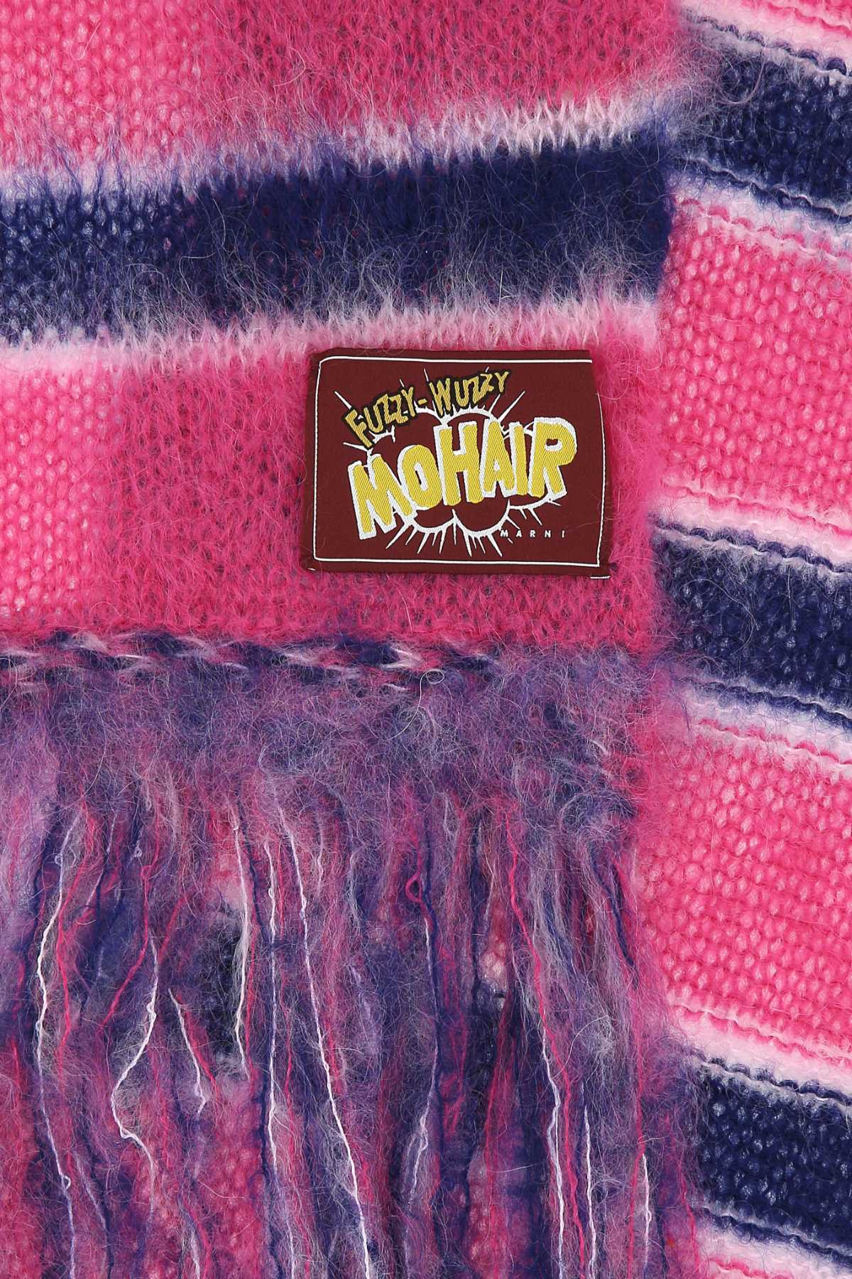 Marni Men Embroidered Mohair Blend Scarf - 2