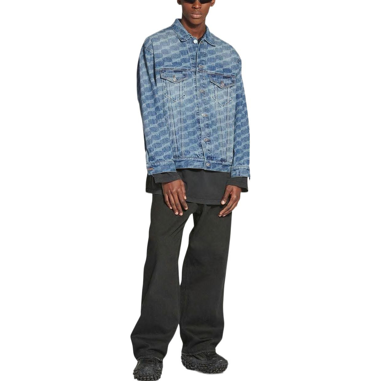 Balenciaga BB Monogram Large Fit Jacket 'Blue' 675208TMW374437 - 2