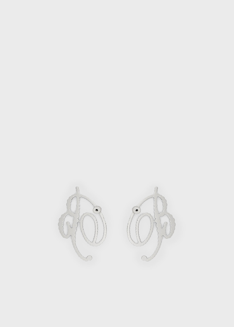 Blumarine B MONOGRAM RHINESTONE EARRINGS outlook
