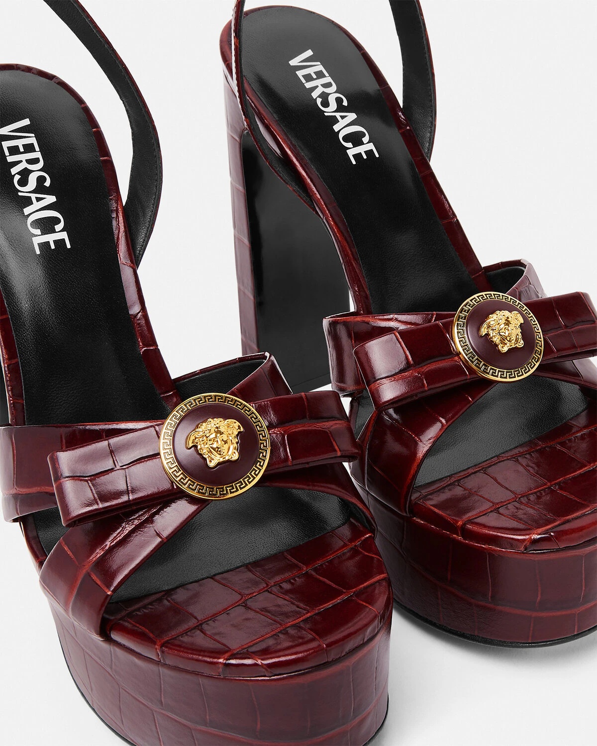 Croc-Effect Gianni Ribbon Sandals 140 mm - 5