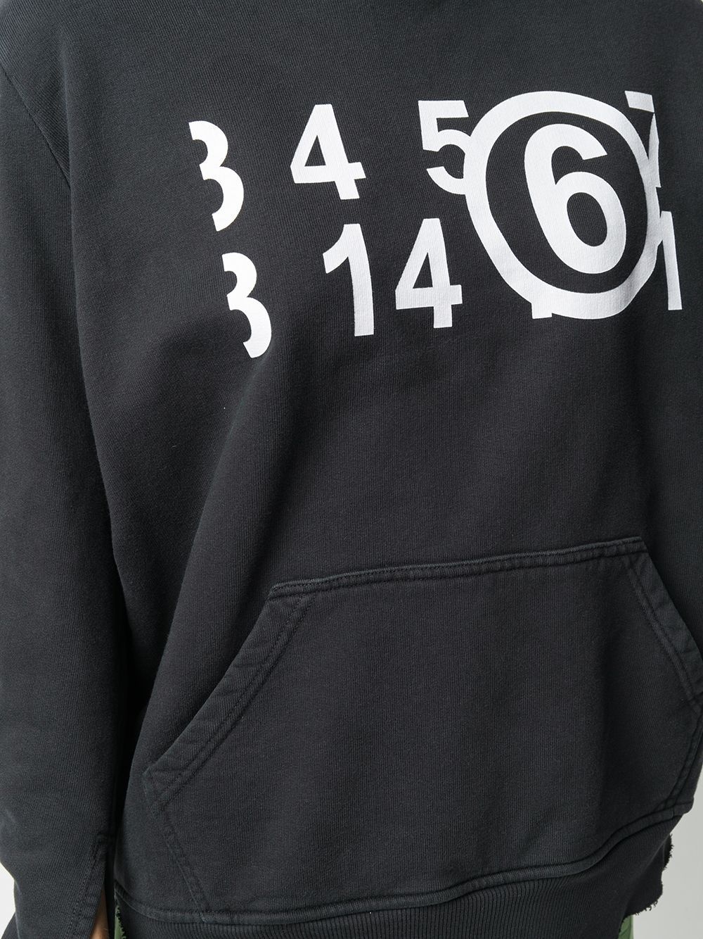 Numerical-logo rolled-sleeve hoodie - 5