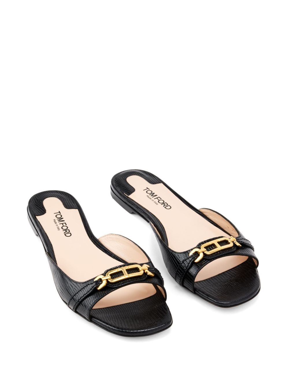 logo-plaque flat sandals - 4