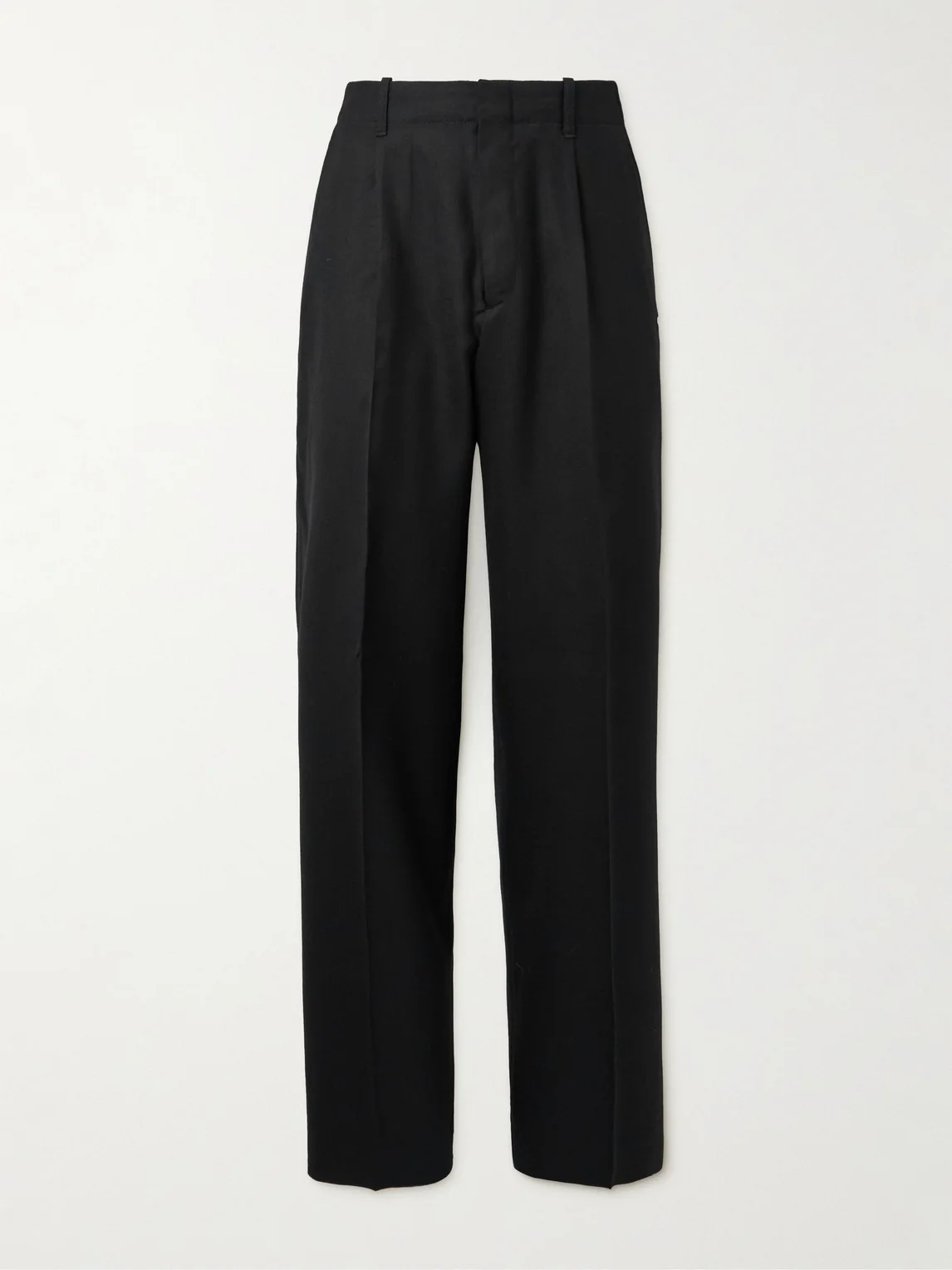 Borrowed Straight-Leg Pleated Wool Trousers - 1