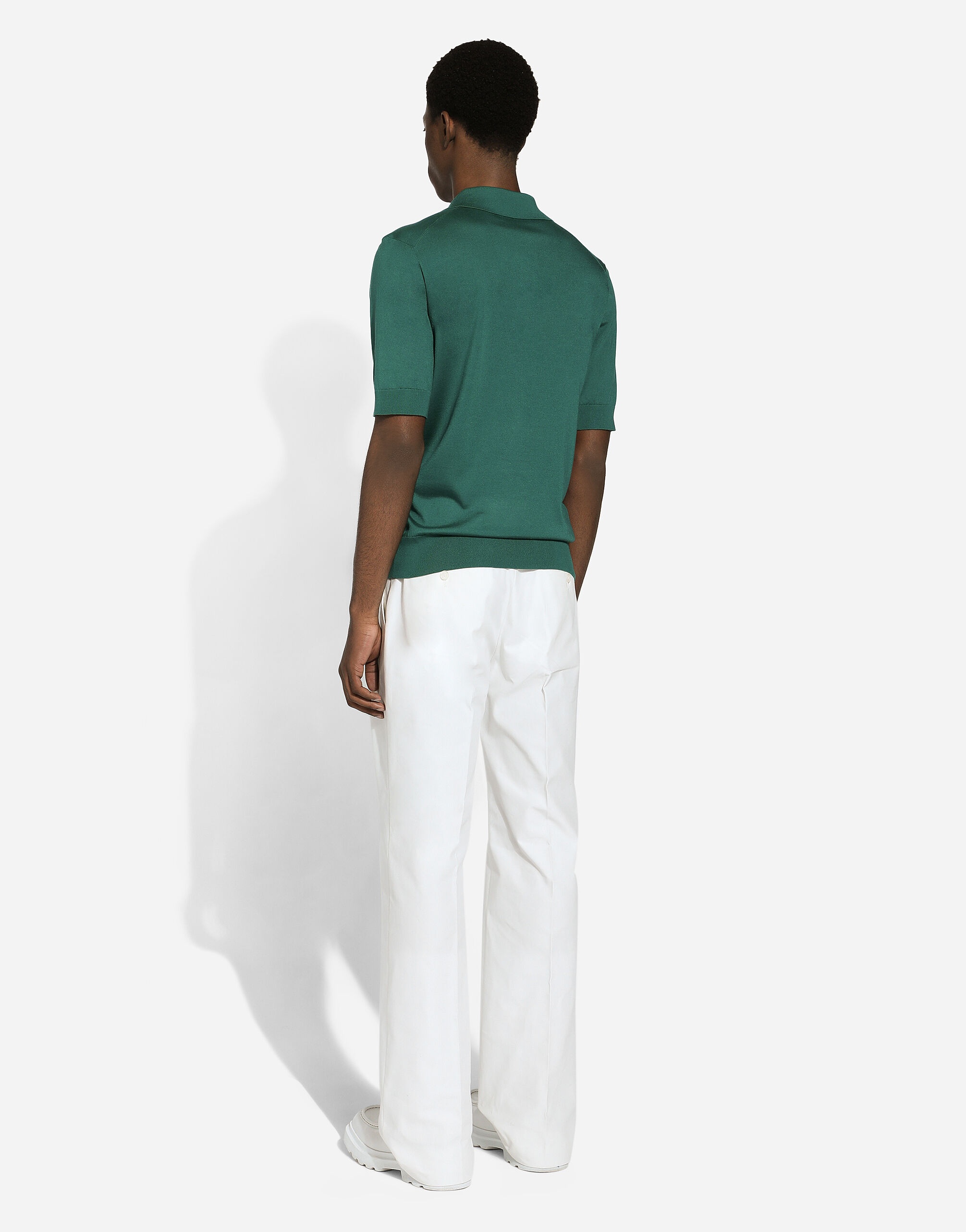 Silk polo-shirt with Dolce&Gabbana embroidery - 3