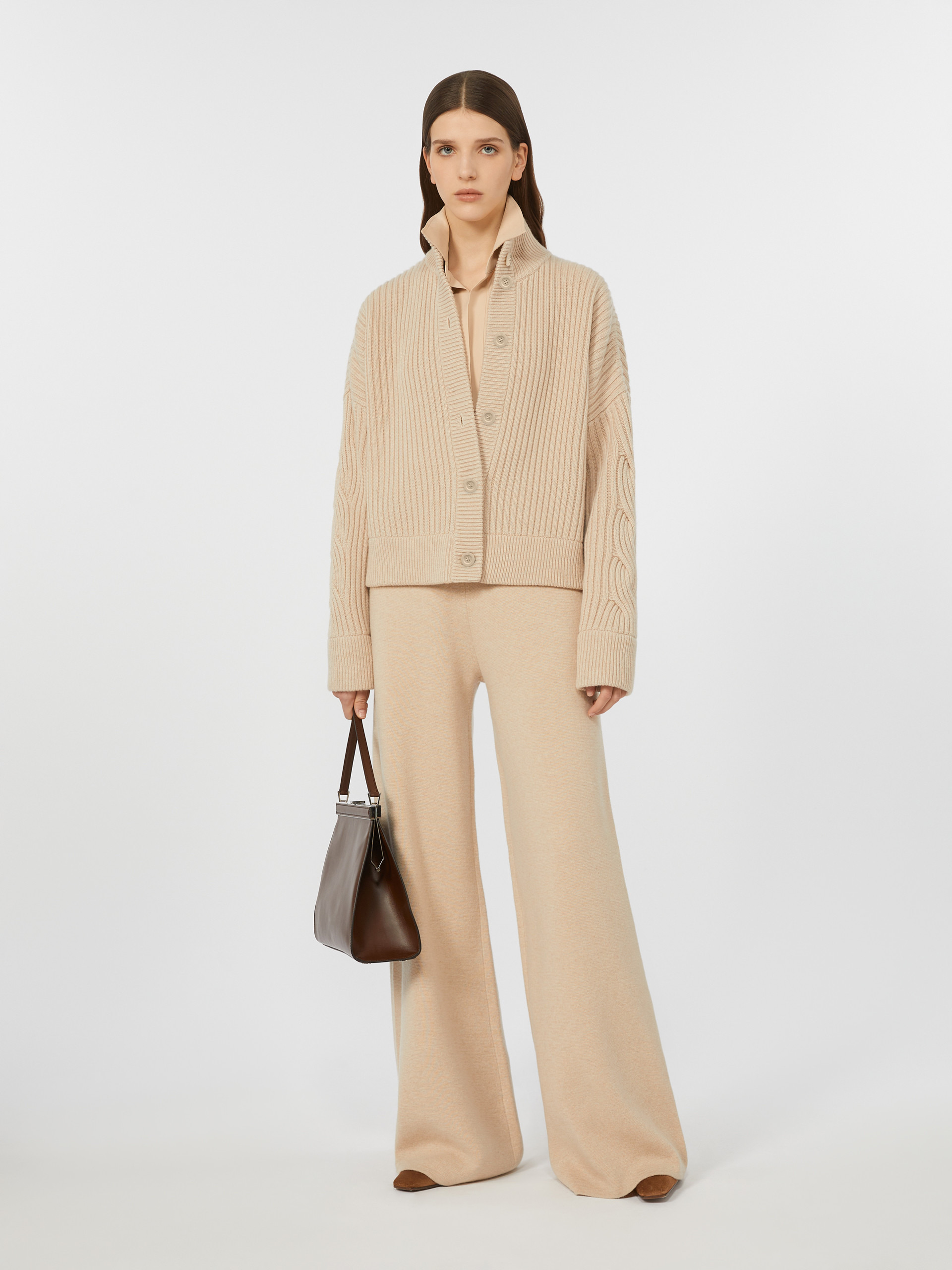 AFELIO Wool and cashmere ribbed cardigan - 2
