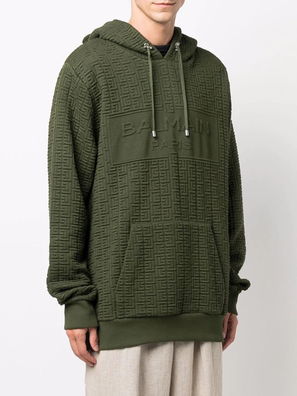 monogram-embossed oversize hoodie - 3