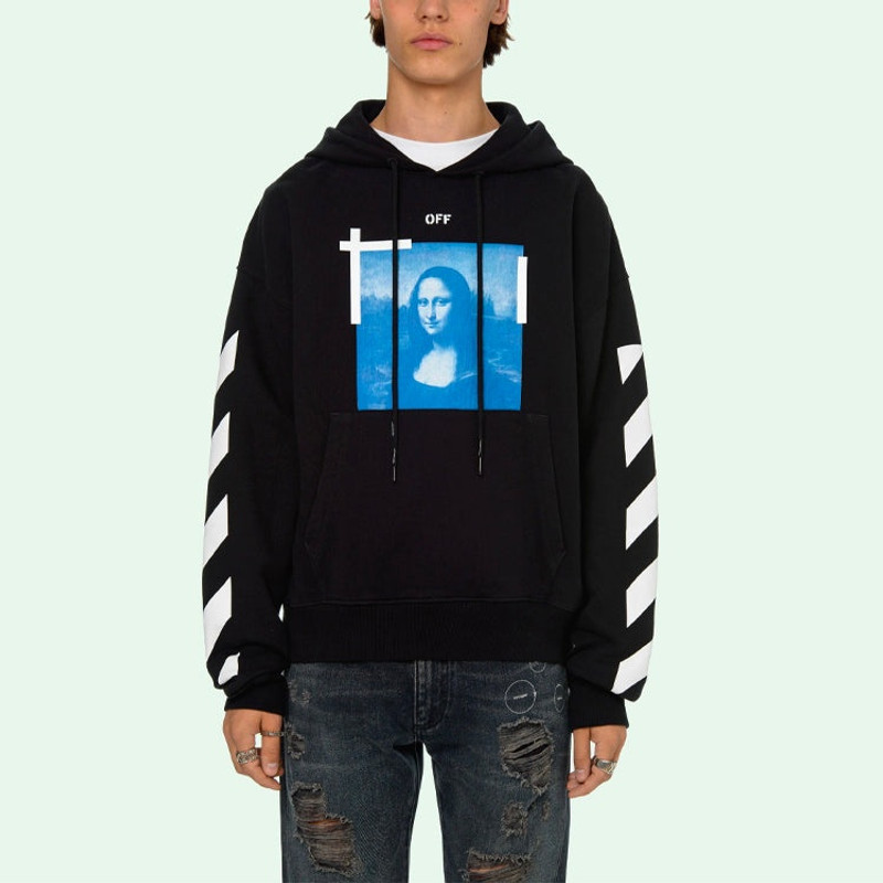Off-White Off-White Blue Monalisa Over Hood 'Black' OMBB037R21FLE0011001 outlook