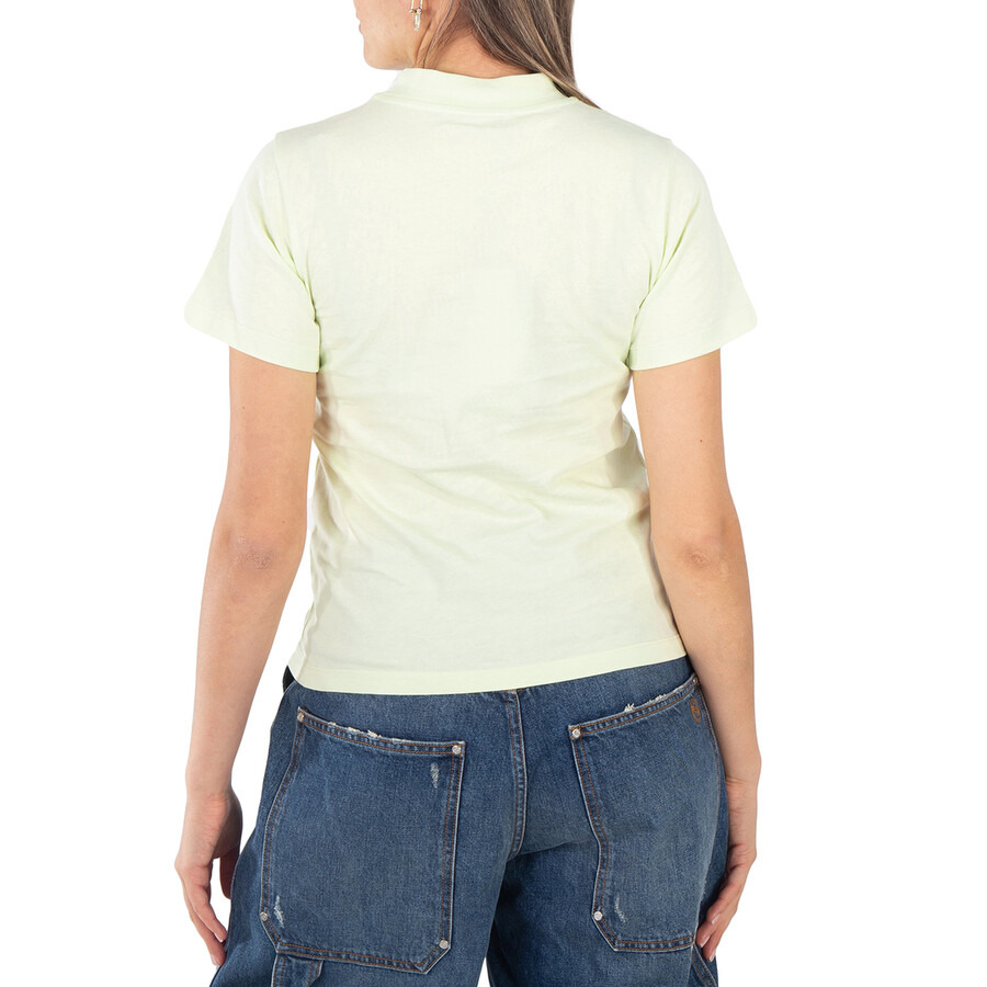 Stella Mccartney Ladies Yellow Logo-Print Short-Sleeve T-Shirt - 3