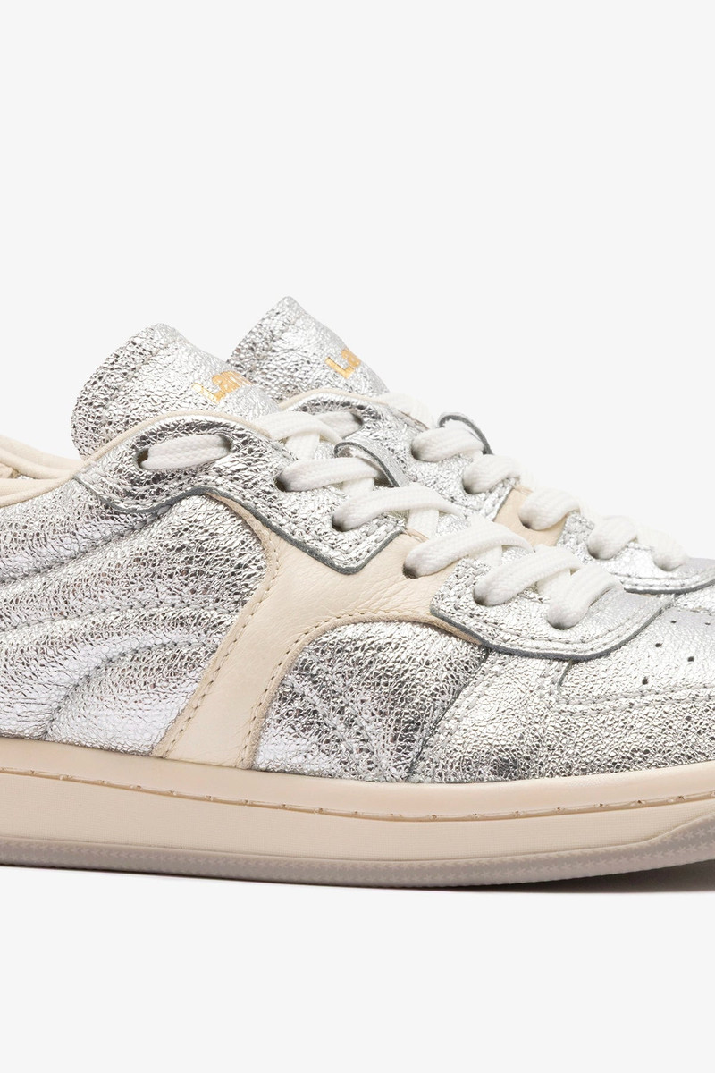 George Sneaker In Silver Sparkle Leather and Ivory Leather 5