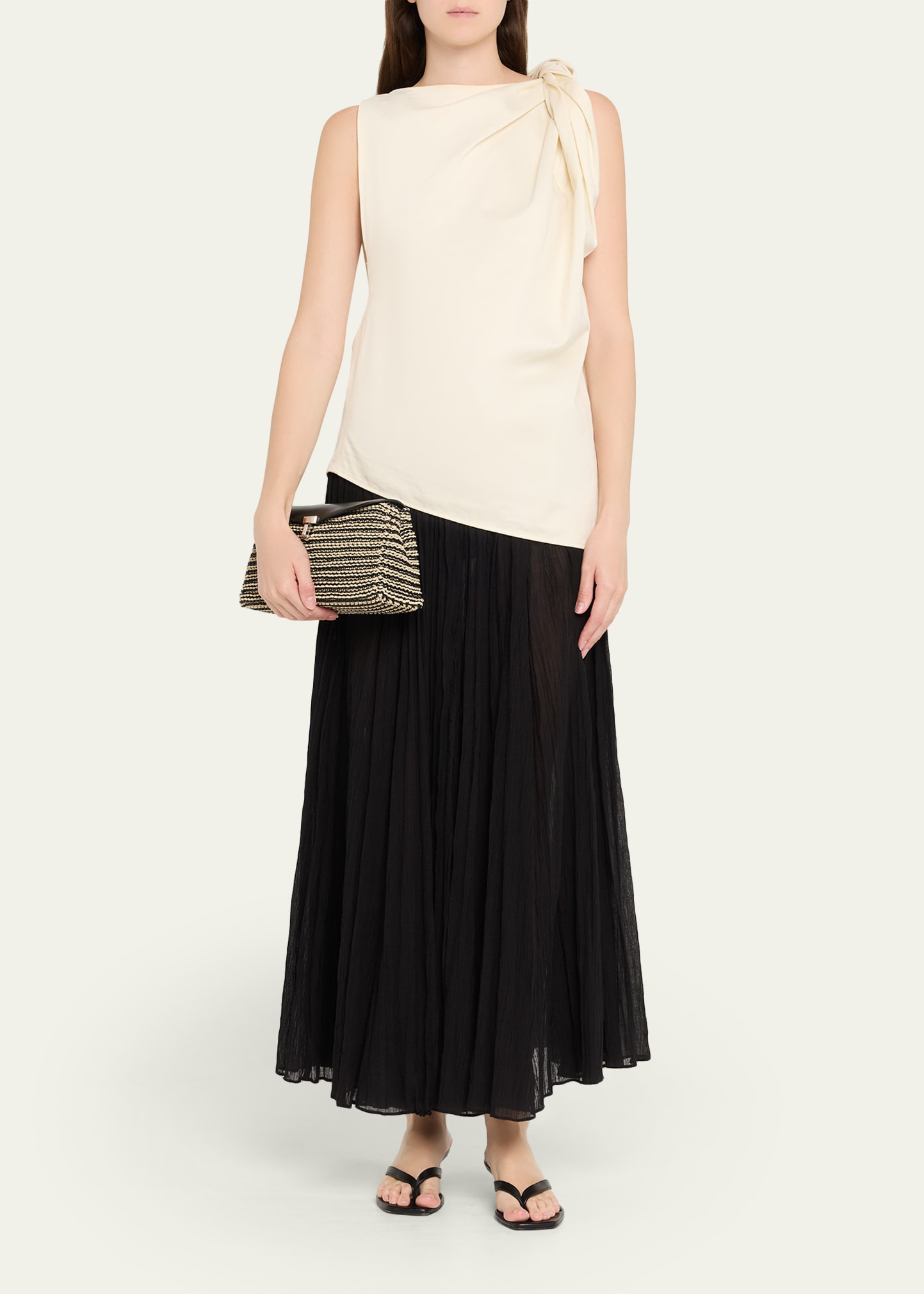 T-Lock Woven Leather Clutch Bag - 6