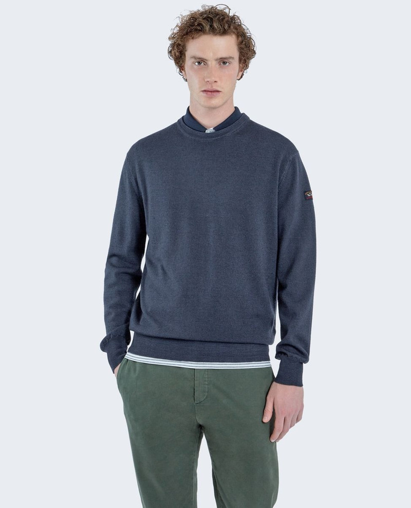 Merino wool crew neck extra-fine dyed garment 2