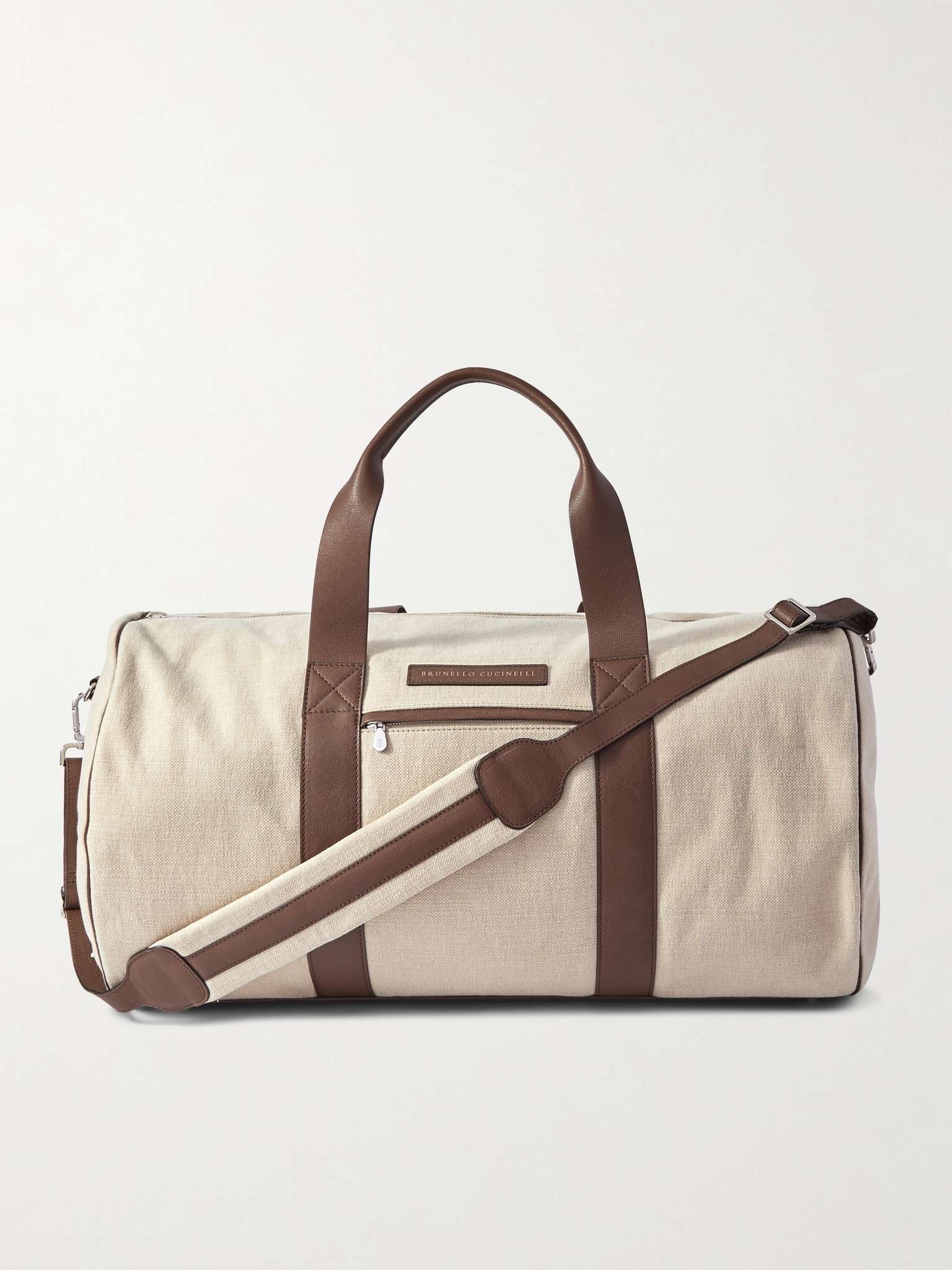 Brunello Cucinelli Leather-Trimmed Canvas Weekend Bag mrporter