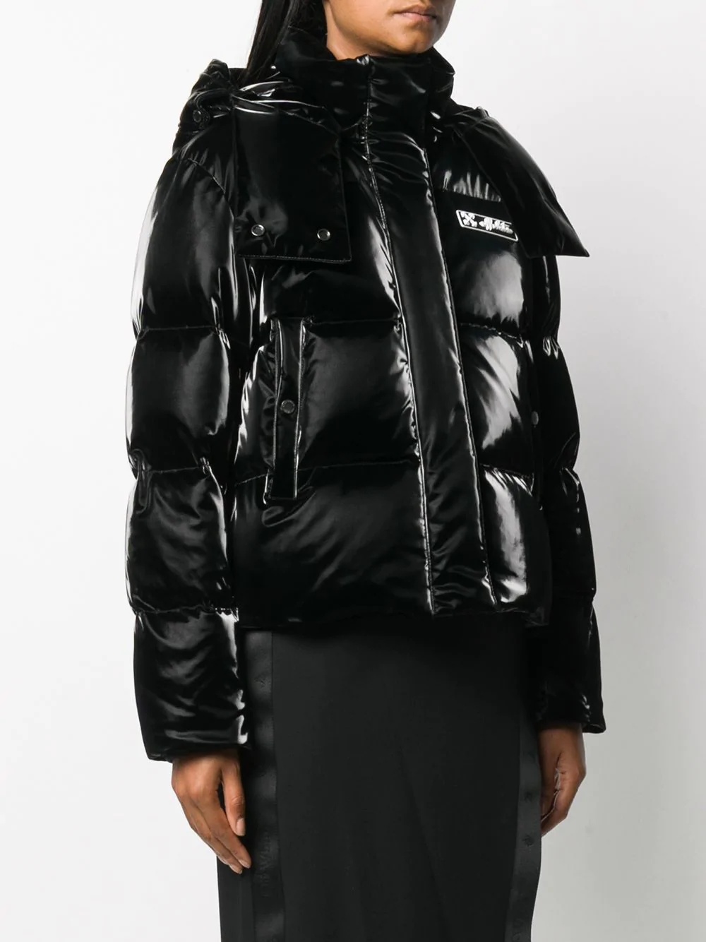 logo patch puffer jacket - 3