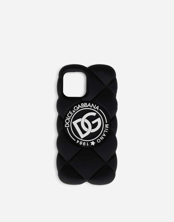 Quilted-effect rubber iPhone 12 Pro Max cover with DG logo - 1