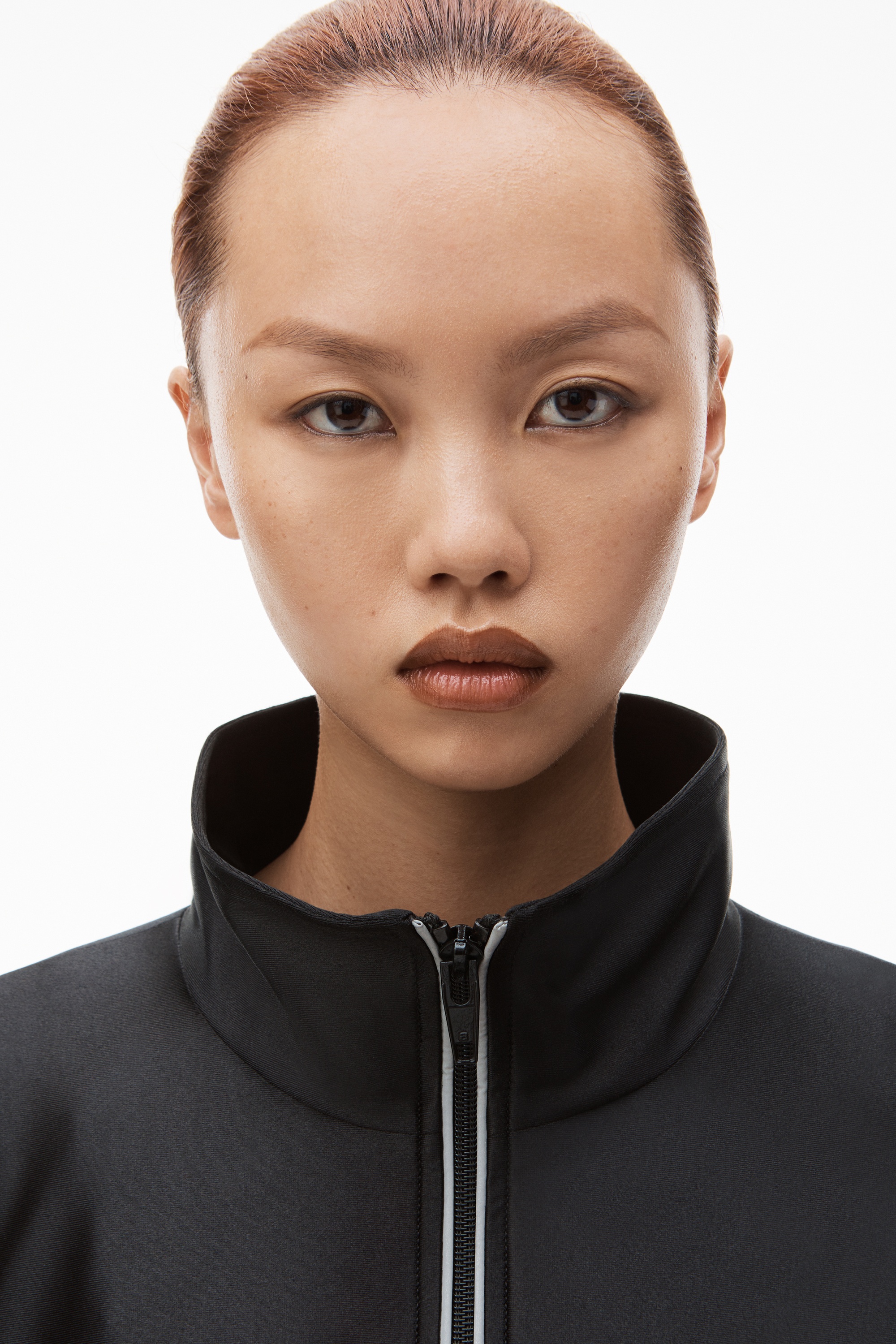 cropped track jacket in satin jersey - 4