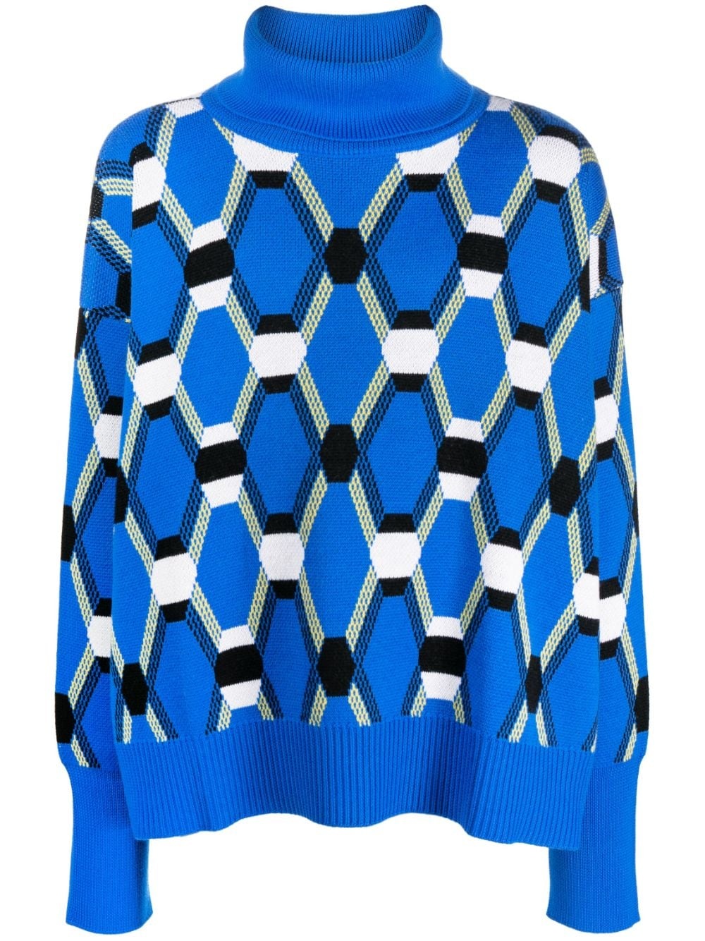 abstract-print wool jumper - 1