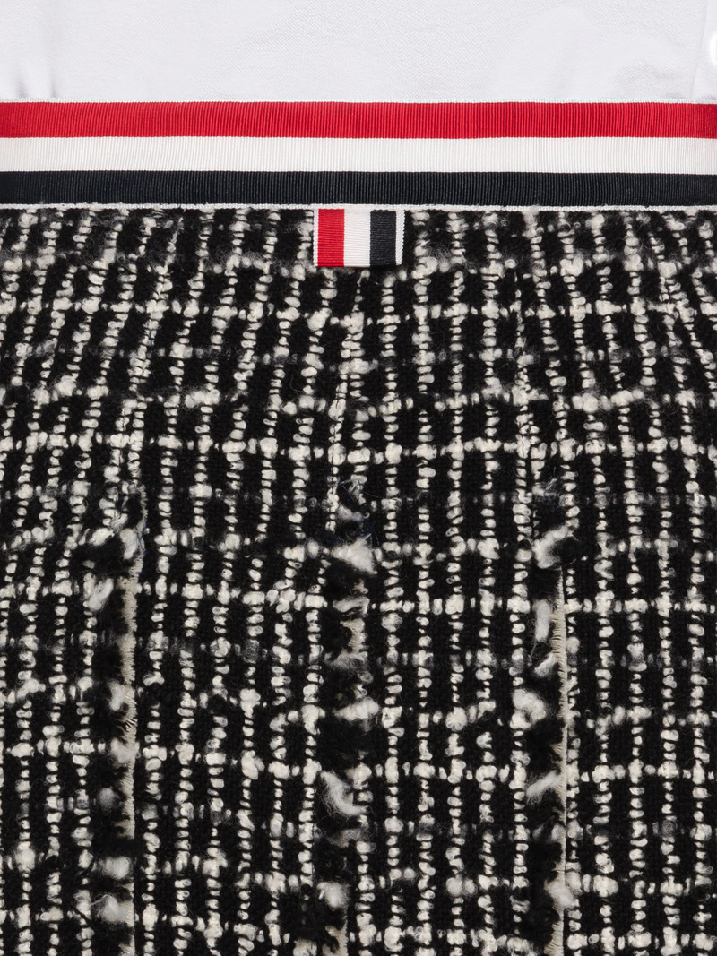 Check Cashmere Tweed Pleated Skirt With Inserts 6