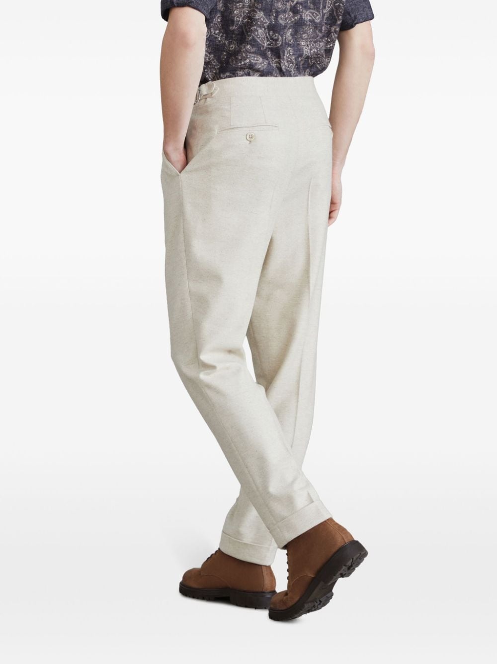 pressed-crease tapered trousers - 3