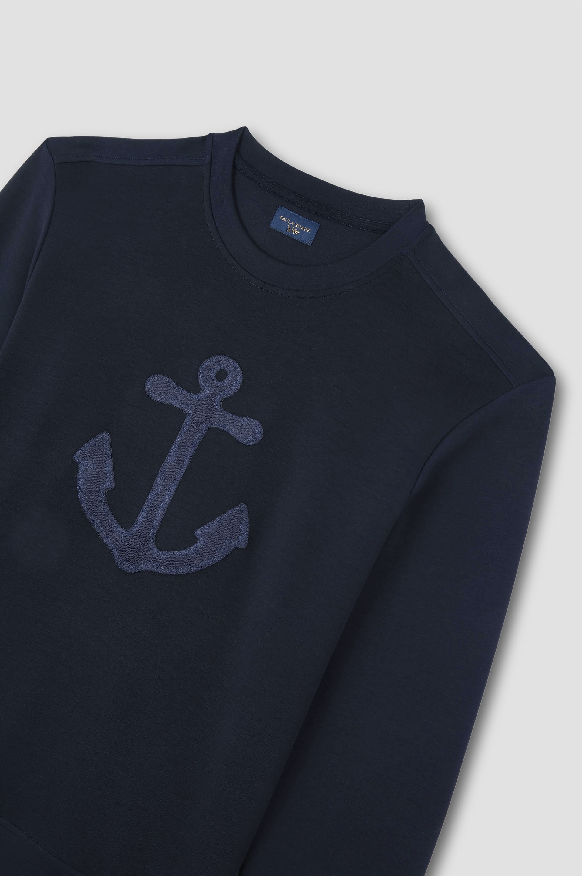 ACTIVE FLEECE COTTON SWEATSHIRT WITH ANCHOR EMBROIDERY - 5