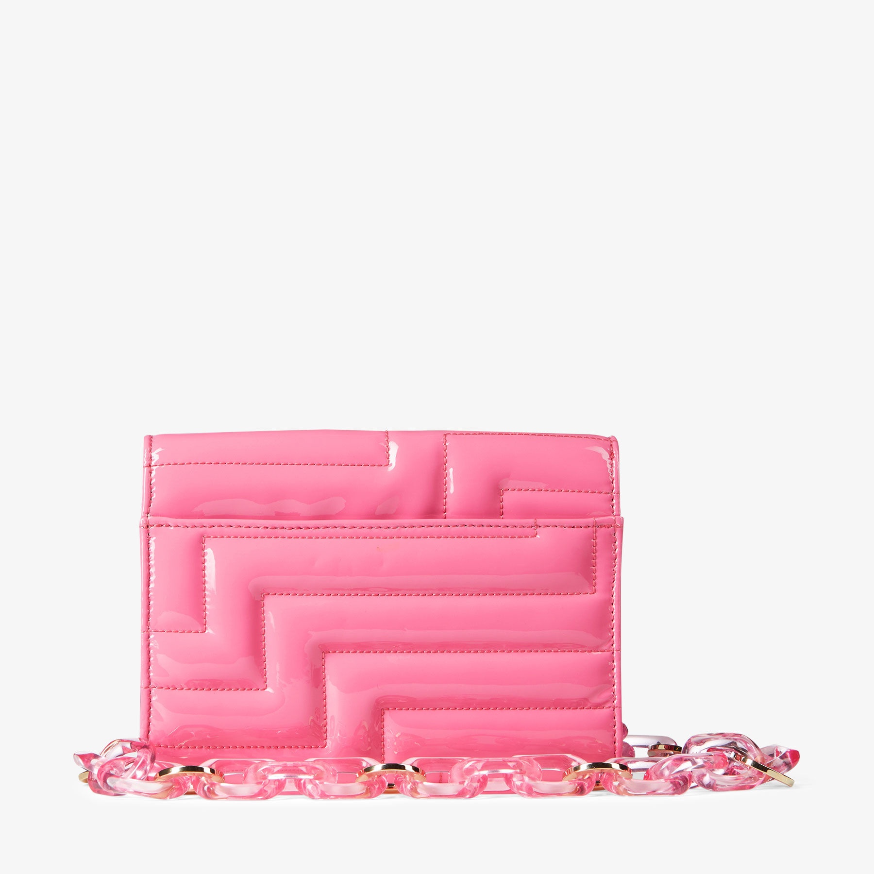 Varenne Avenue Clutch
Candy Pink Quilted Patent Clutch with Plexi Strap - 8