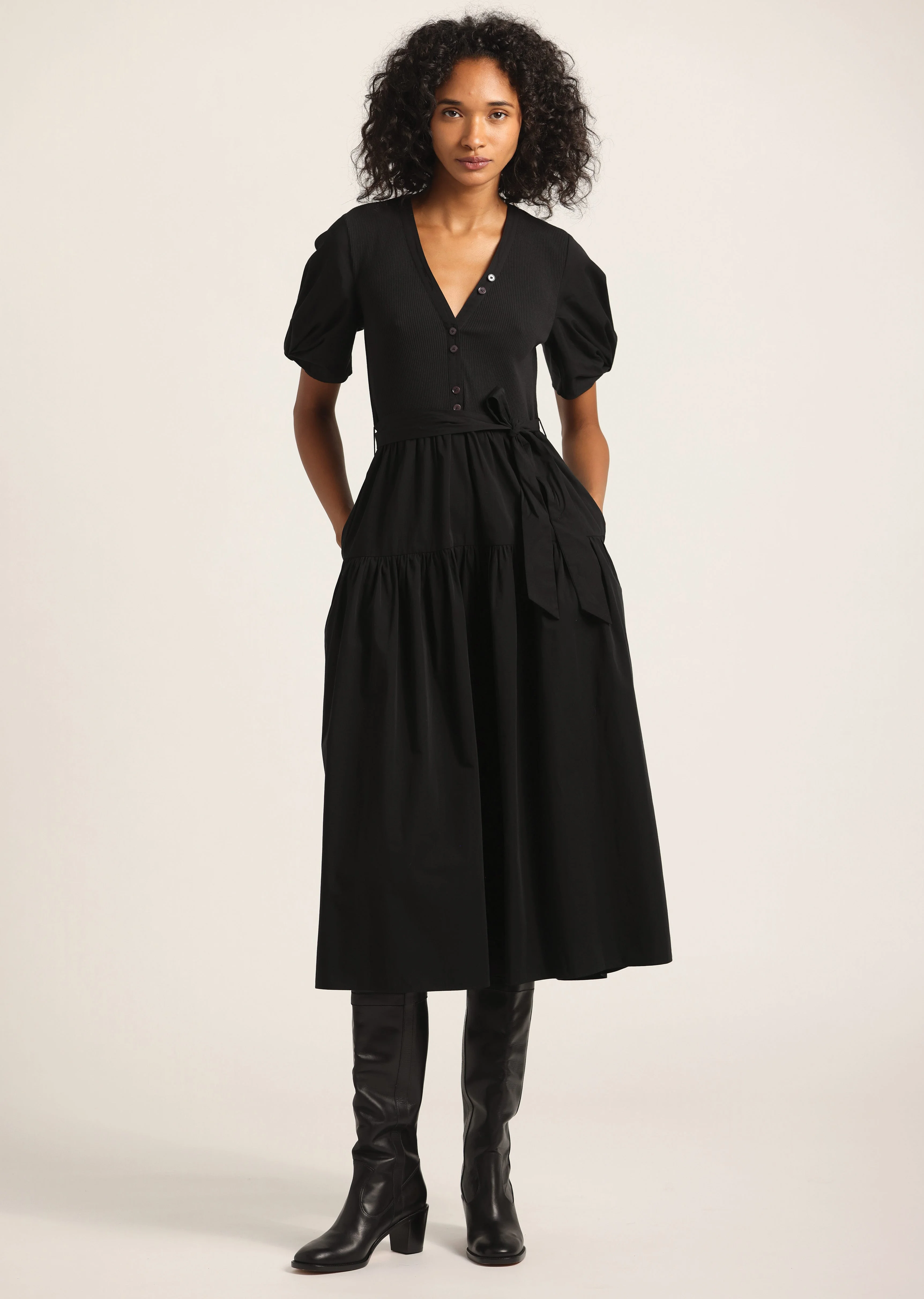 NATALIA MIXED MEDIA DRESS - 1