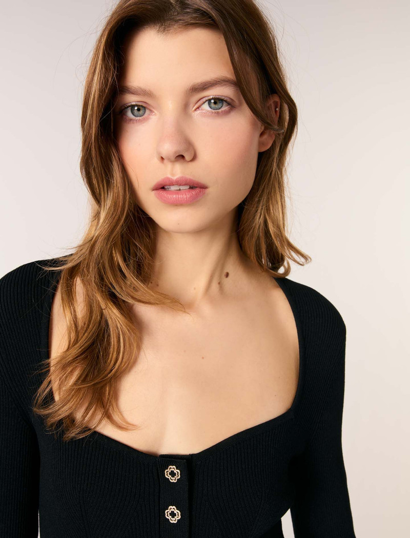 Low-neck rib knit sweater 6