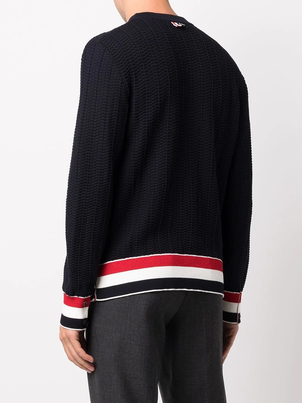 stripe-trim jumper - 4