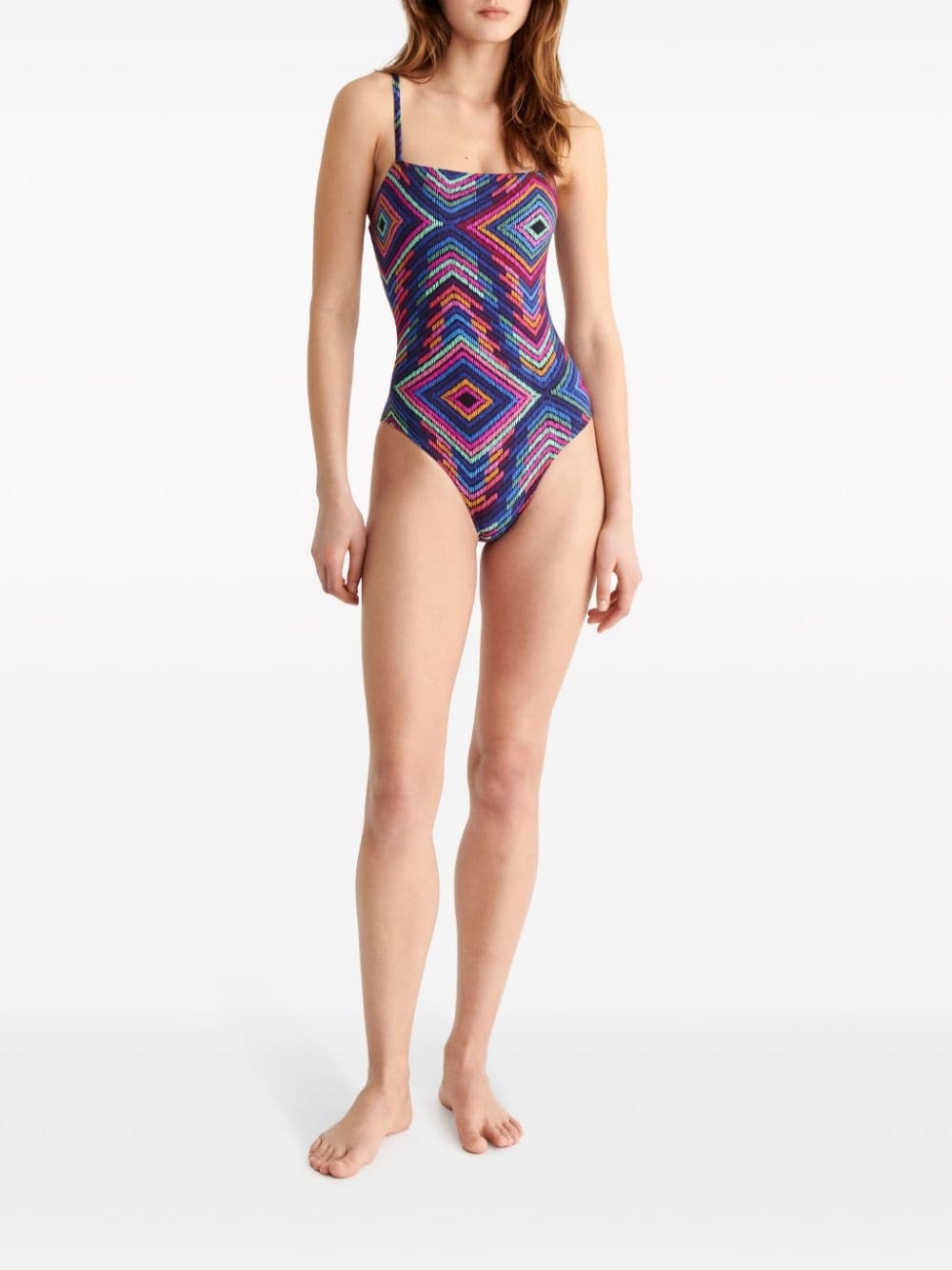 Optique spaghetti-strap swimsuit - 3