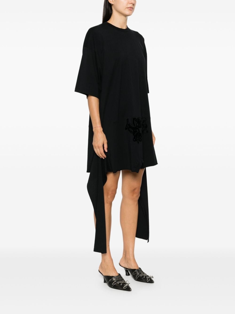 flocked-logo midi dress - 3