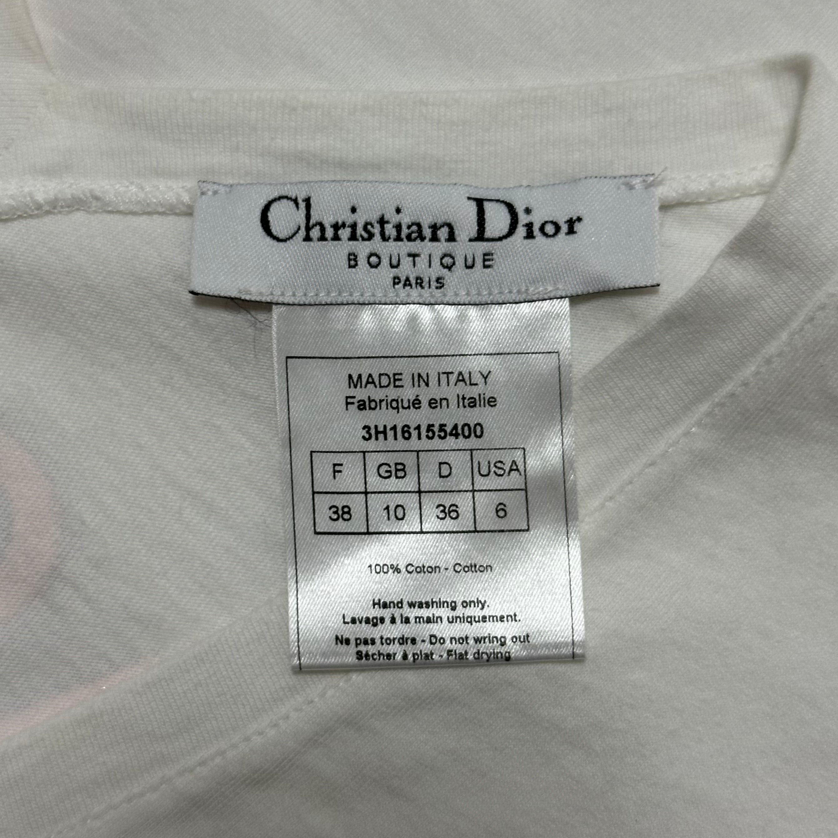 CHRISTIAN DIOR Fall Winter 2003 "J'ADORE DIOR" V-neck T-Shirt - 6