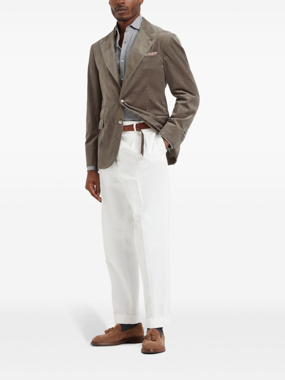 Brunello Cucinelli Men Jersey Shirt With Spread Collar - 3
