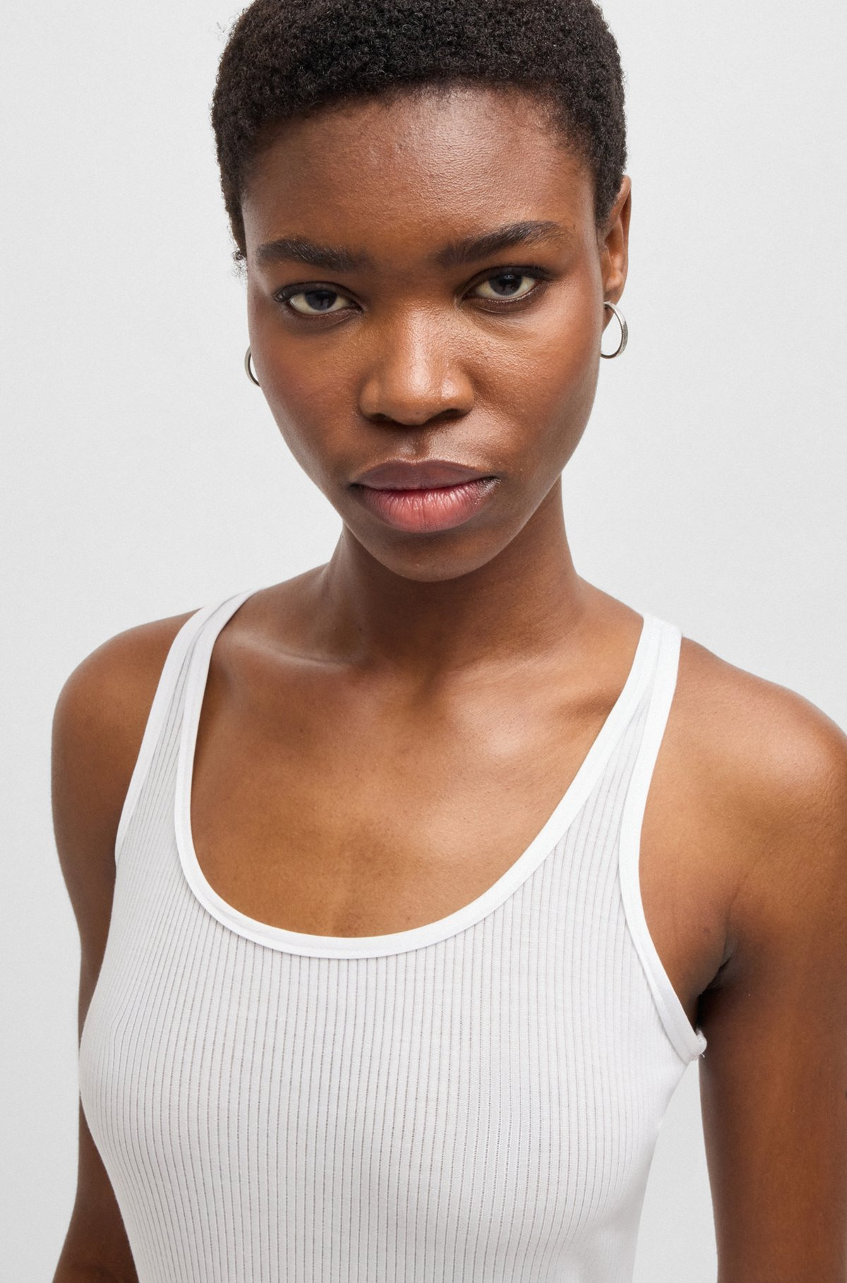 SHEER TANK TOP WITH RIBBED STRUCTURE - 5