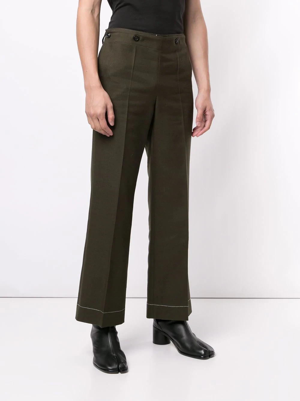 twill cropped trousers - 3