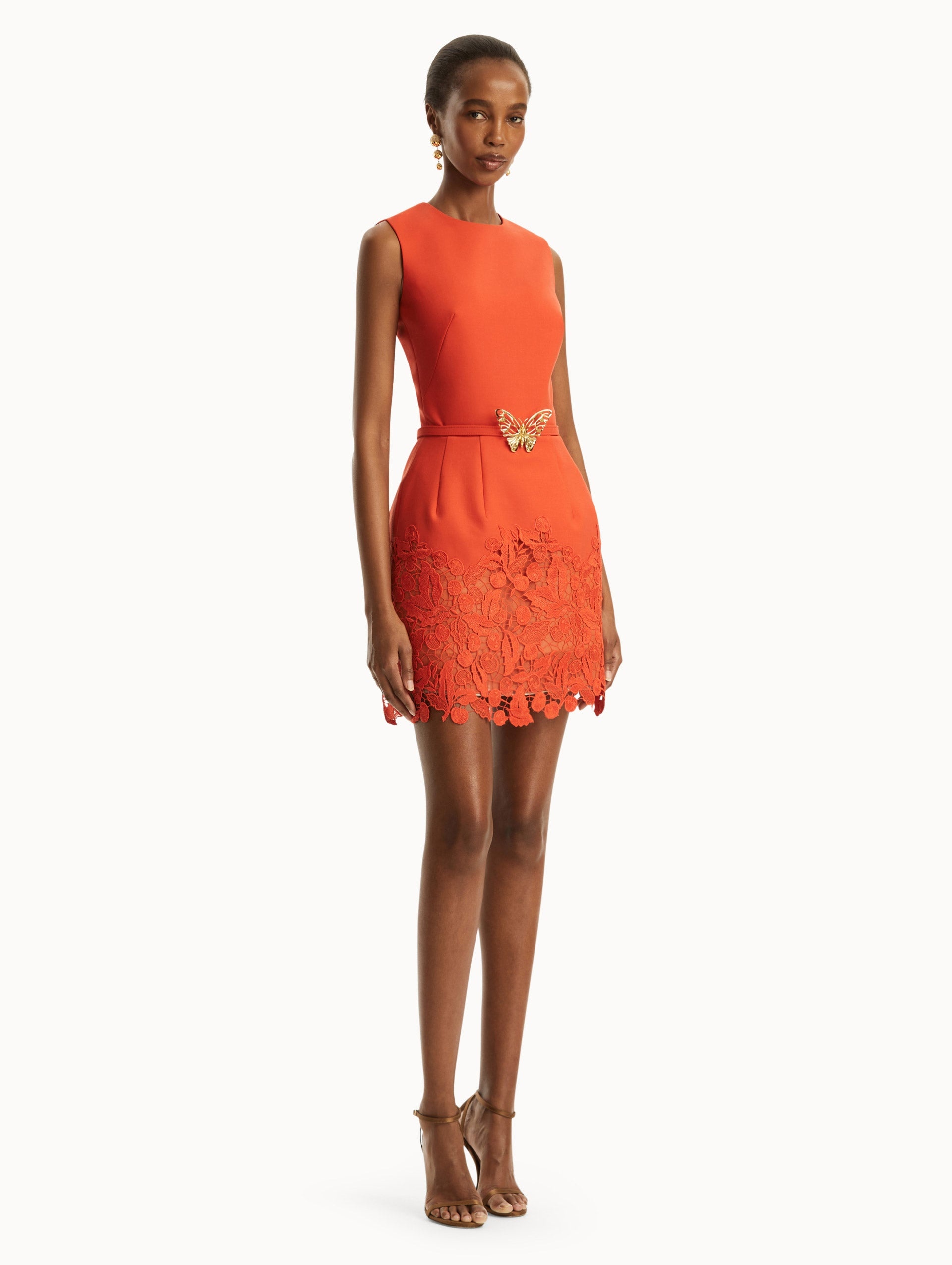 CHERRY GUIPURE LACE MINI DRESS - 4