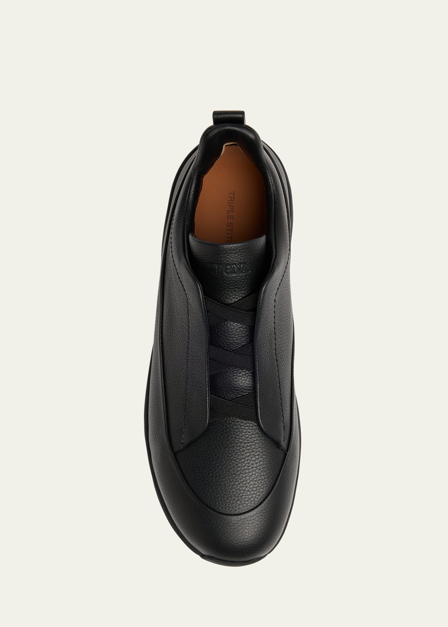 Men's Triple Stitch™ Monte Grained Leather Slip-On Sneakers - 5