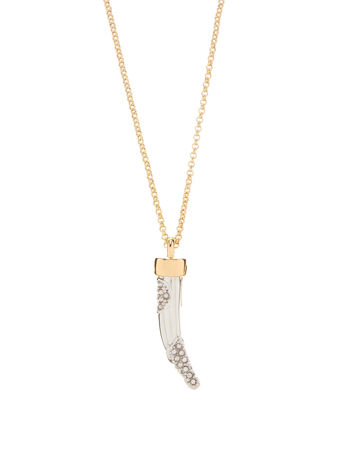 Crystal-embellished tooth necklace - 1