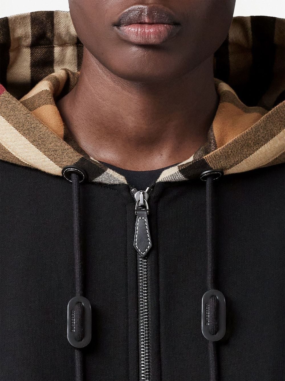 check cotton hoodie - 5