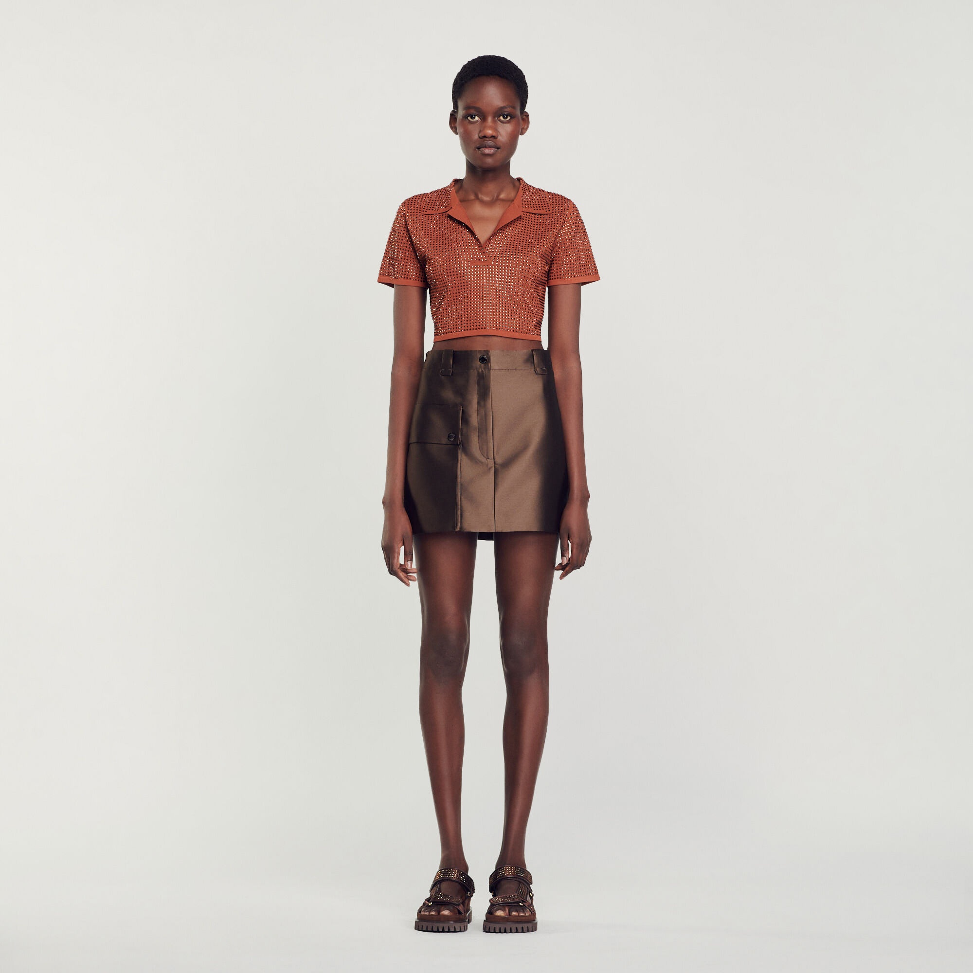 SATIN SHORT SKIRT - 3