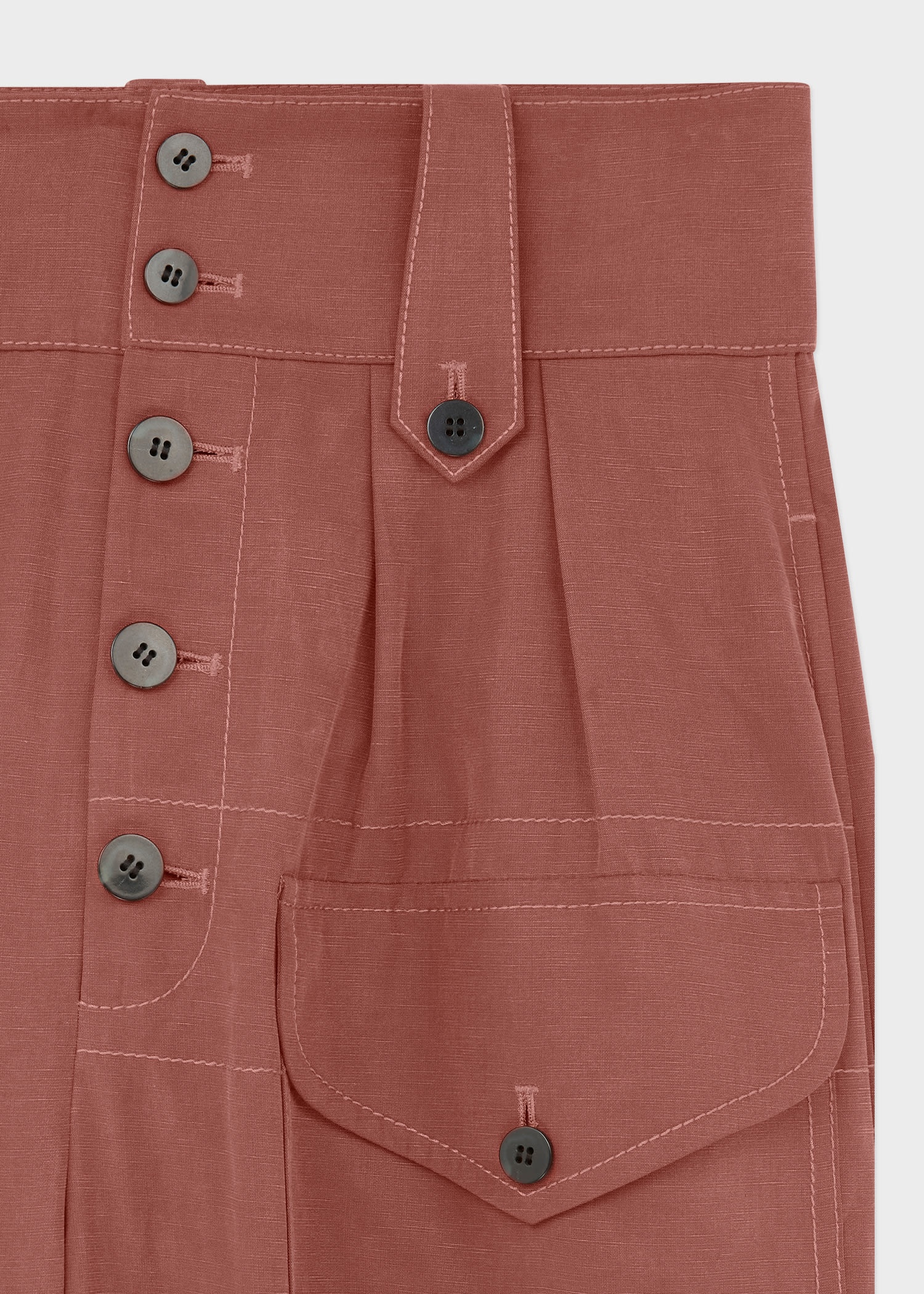 Linen Cropped Cargo Pants - 2