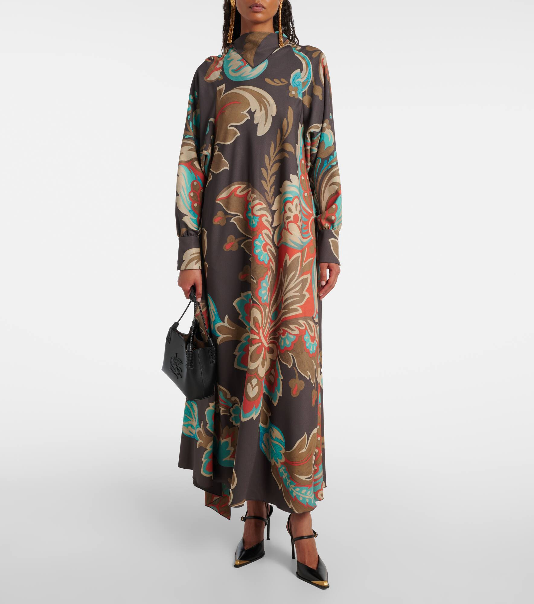 Printed asymmetric maxi dress - 2