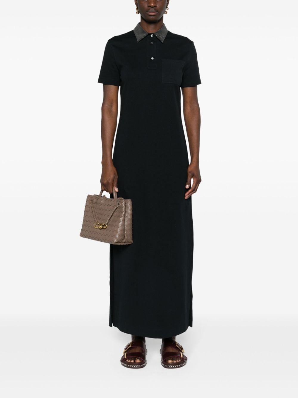 Monili-chain short-sleeve polo dress - 2