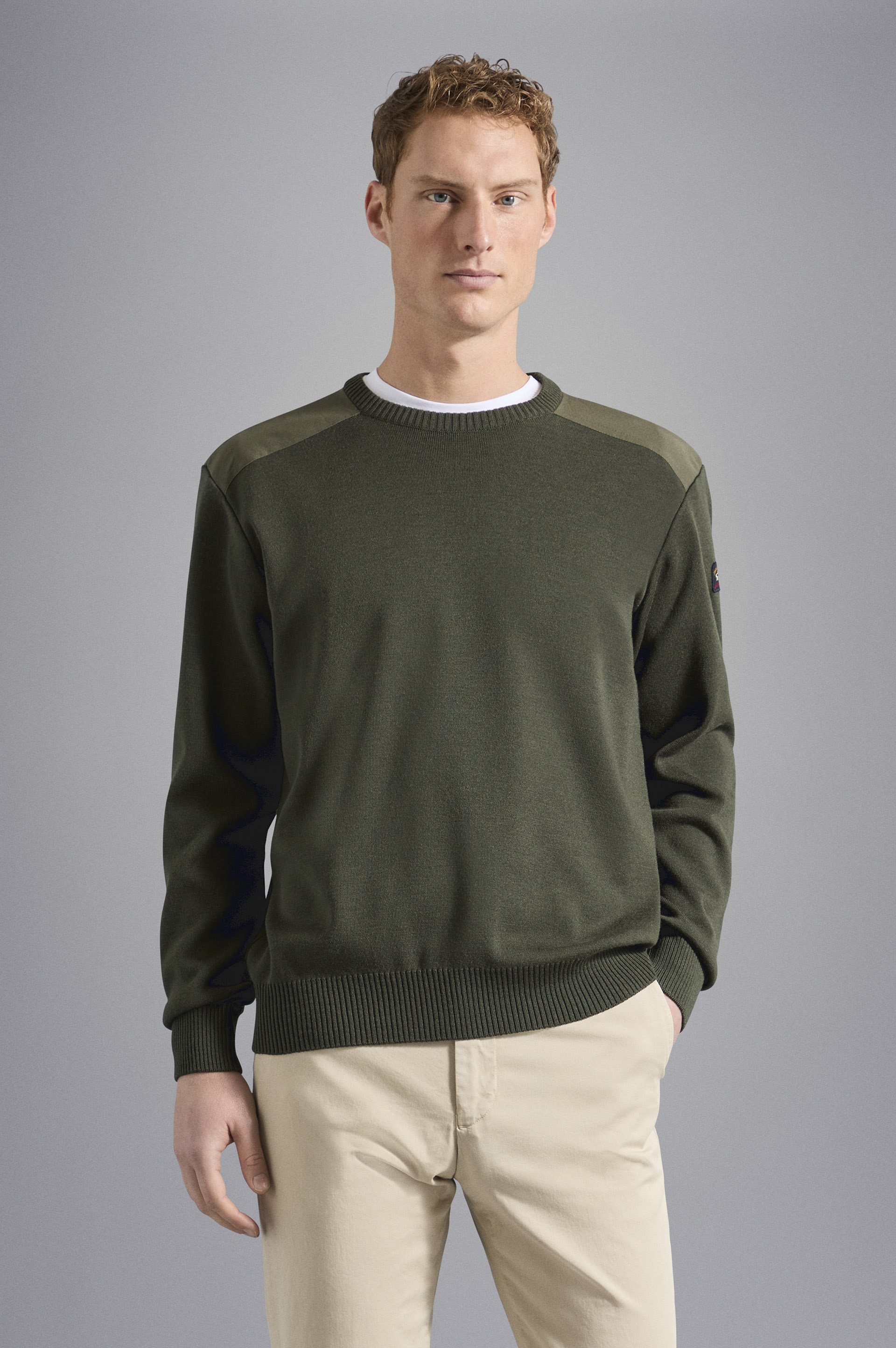 WOOL CREW NECK WITH ICONIC BADGE - 6