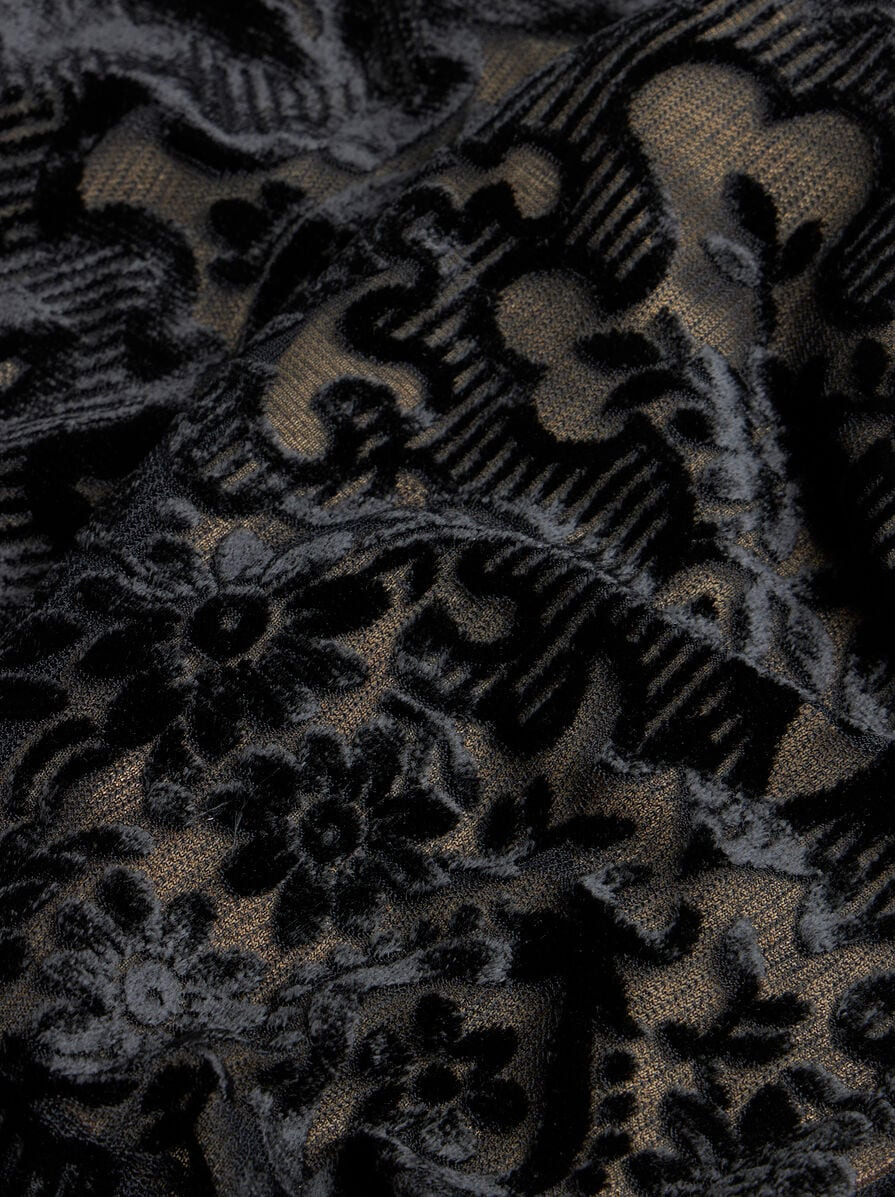 TULLE AND JACQUARD VELVET TROUSERS - 7
