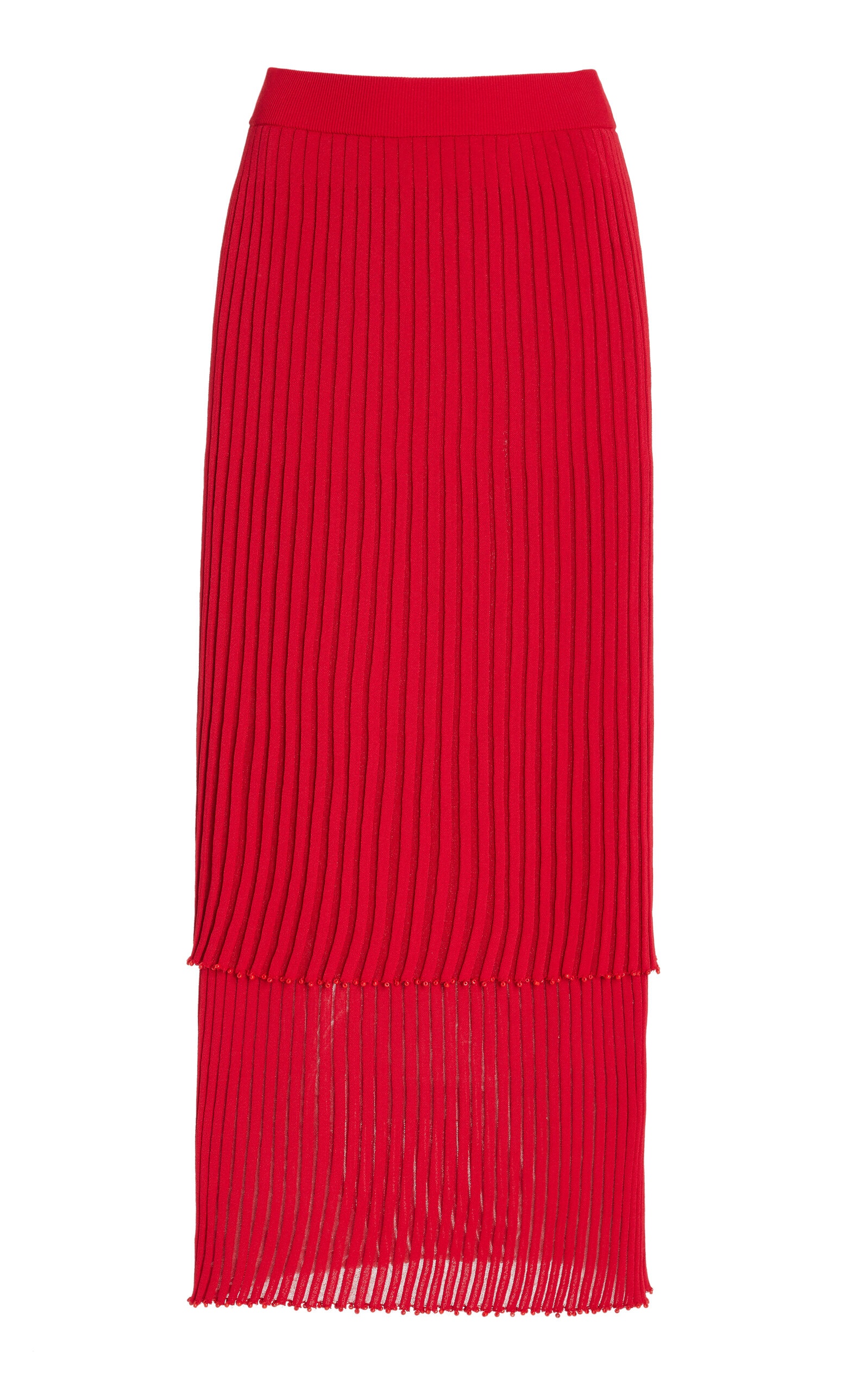 Ariana Pleated Knit Maxi Skirt red - 1