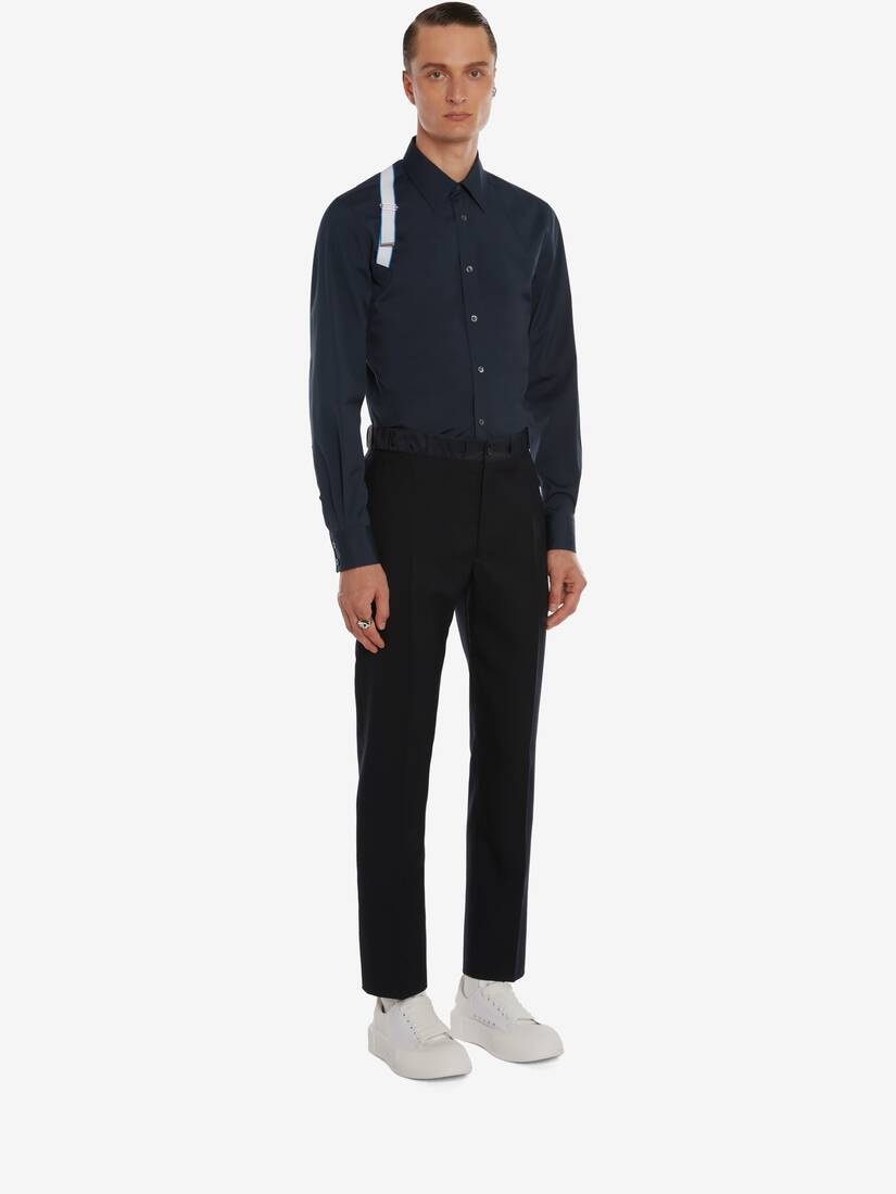 Alexander Mcqueen Signature Harness Shirt in Ink Blue - 3
