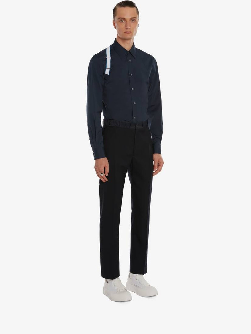 Alexander Mcqueen Signature Harness Shirt in Ink Blue 3